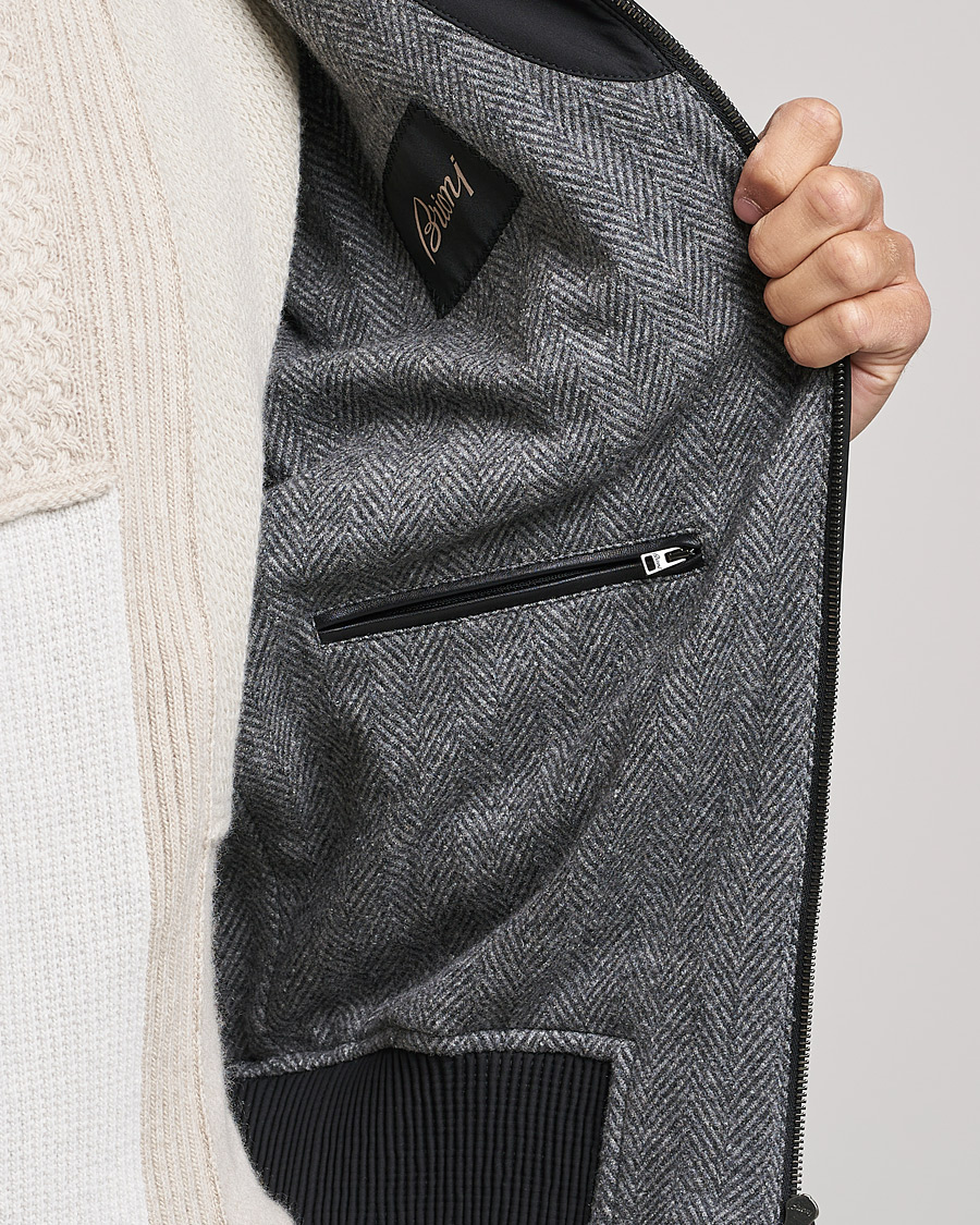 Mies | Takit | Brioni | Performa Silk Shearling Jacket Black