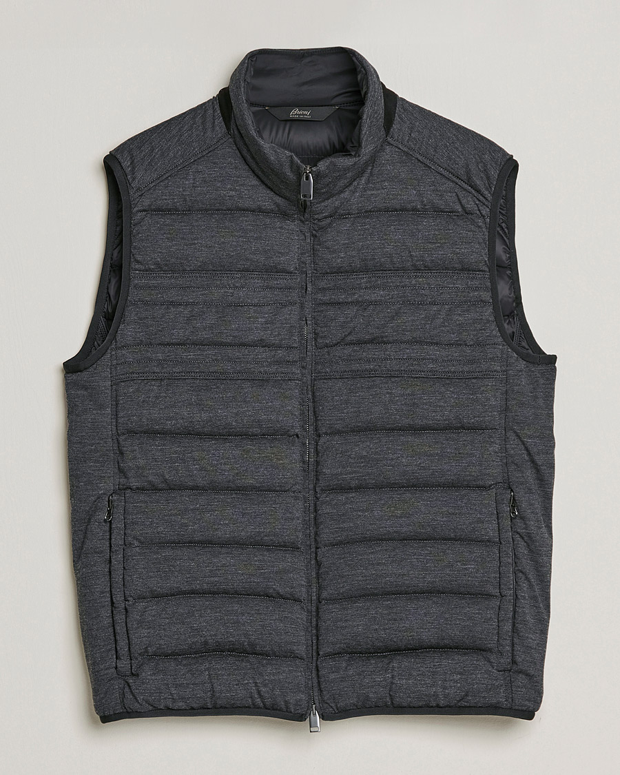 Mies | Takit | Brioni | Cashmere/Wool Jersey Vest Dark Grey Melange