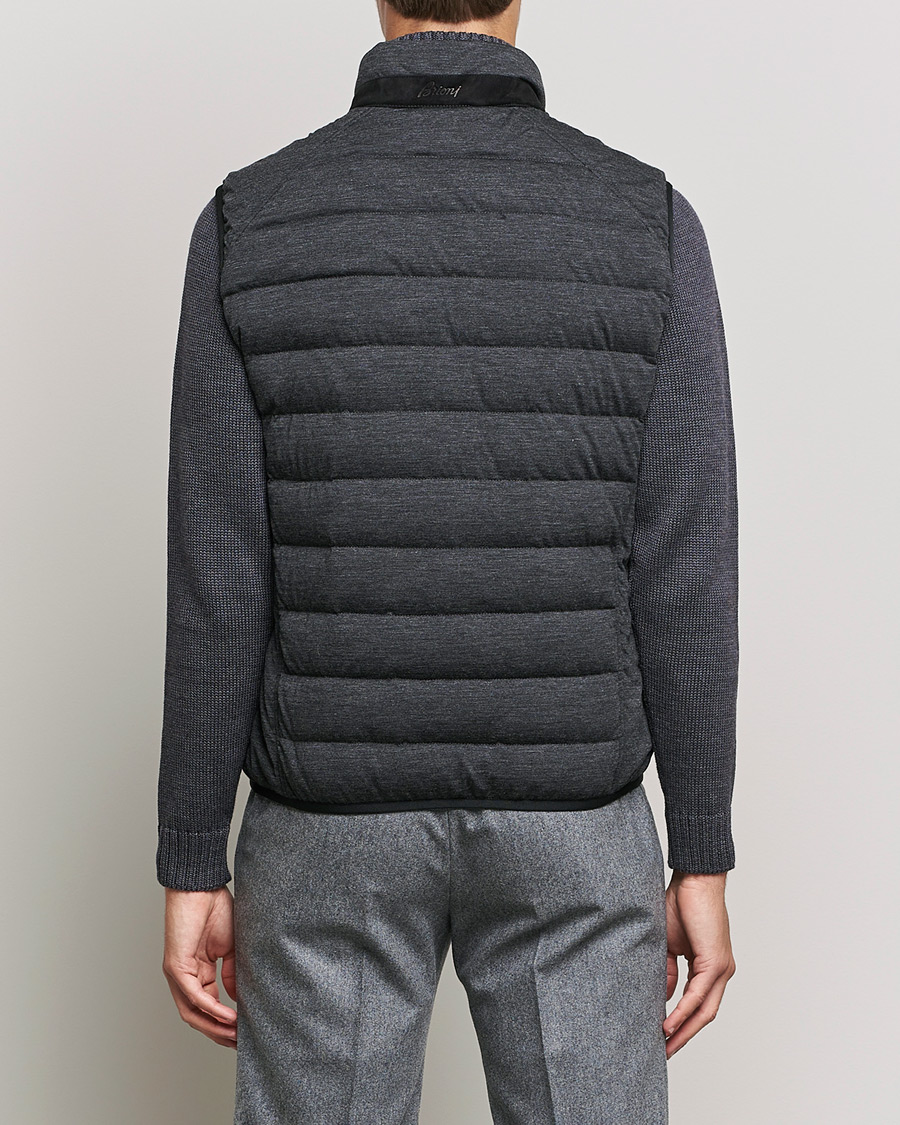 Mies | Takit | Brioni | Cashmere/Wool Jersey Vest Dark Grey Melange