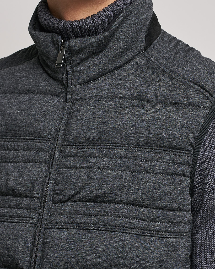 Mies | Takit | Brioni | Cashmere/Wool Jersey Vest Dark Grey Melange