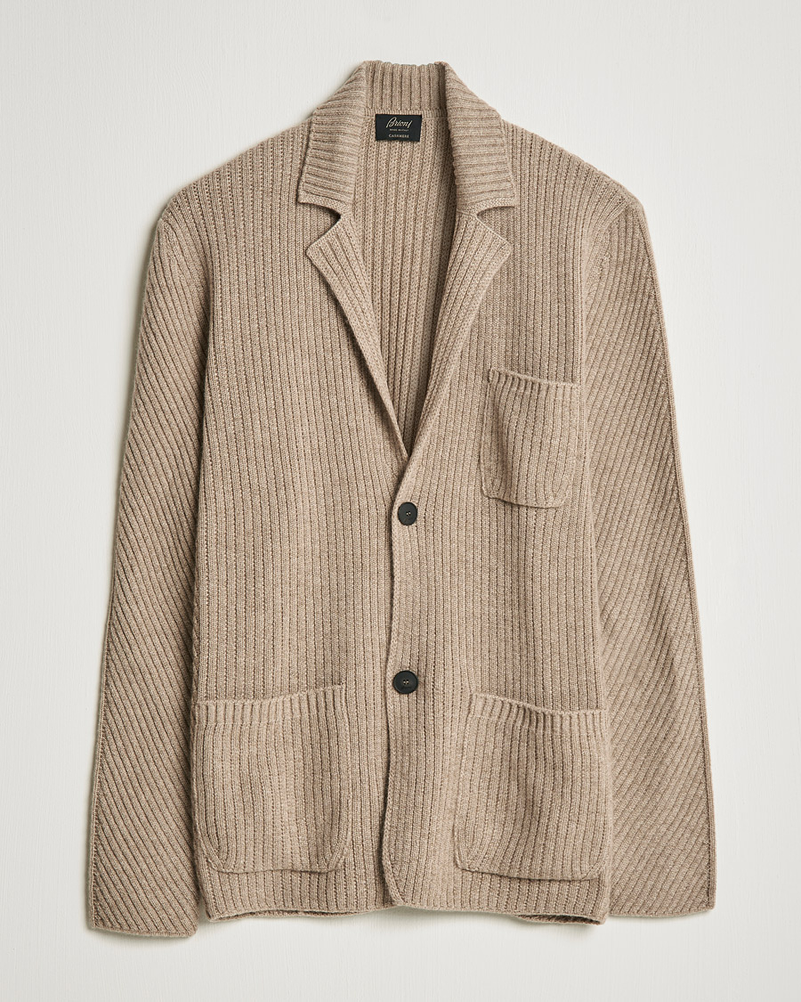 Mies | Pikkutakit | Brioni | Pure Cashmere Knitted Blazer Beige
