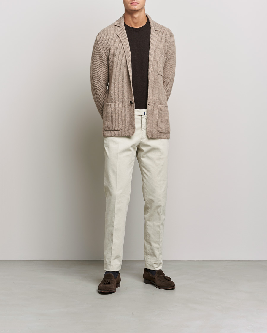 Mies | Pikkutakit | Brioni | Pure Cashmere Knitted Blazer Beige