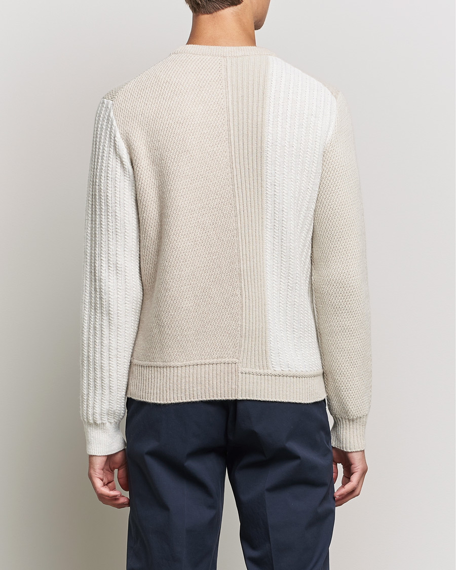 Mies | Puserot | Brioni | Wool/Cashmere Patchwork Sweater Beige