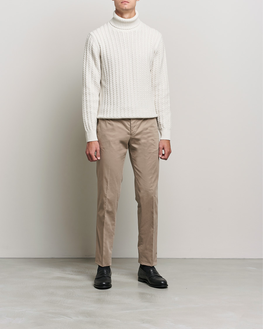 Mies | Puserot | Brioni | Cashmere Cable Turtleneck Off White