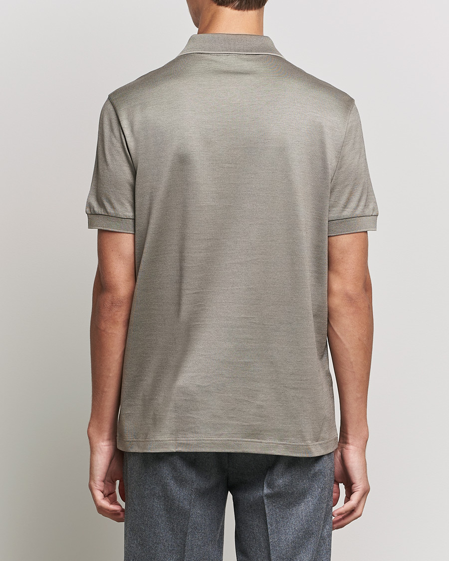 Mies | Pikeet | Brioni | Cotton/Silk Short Sleeve Polo Beige