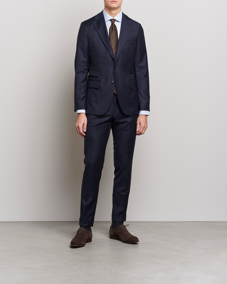 Mies | Kauluspaidat | Brioni | Slim Fit Dress Shirt Light Blue Check