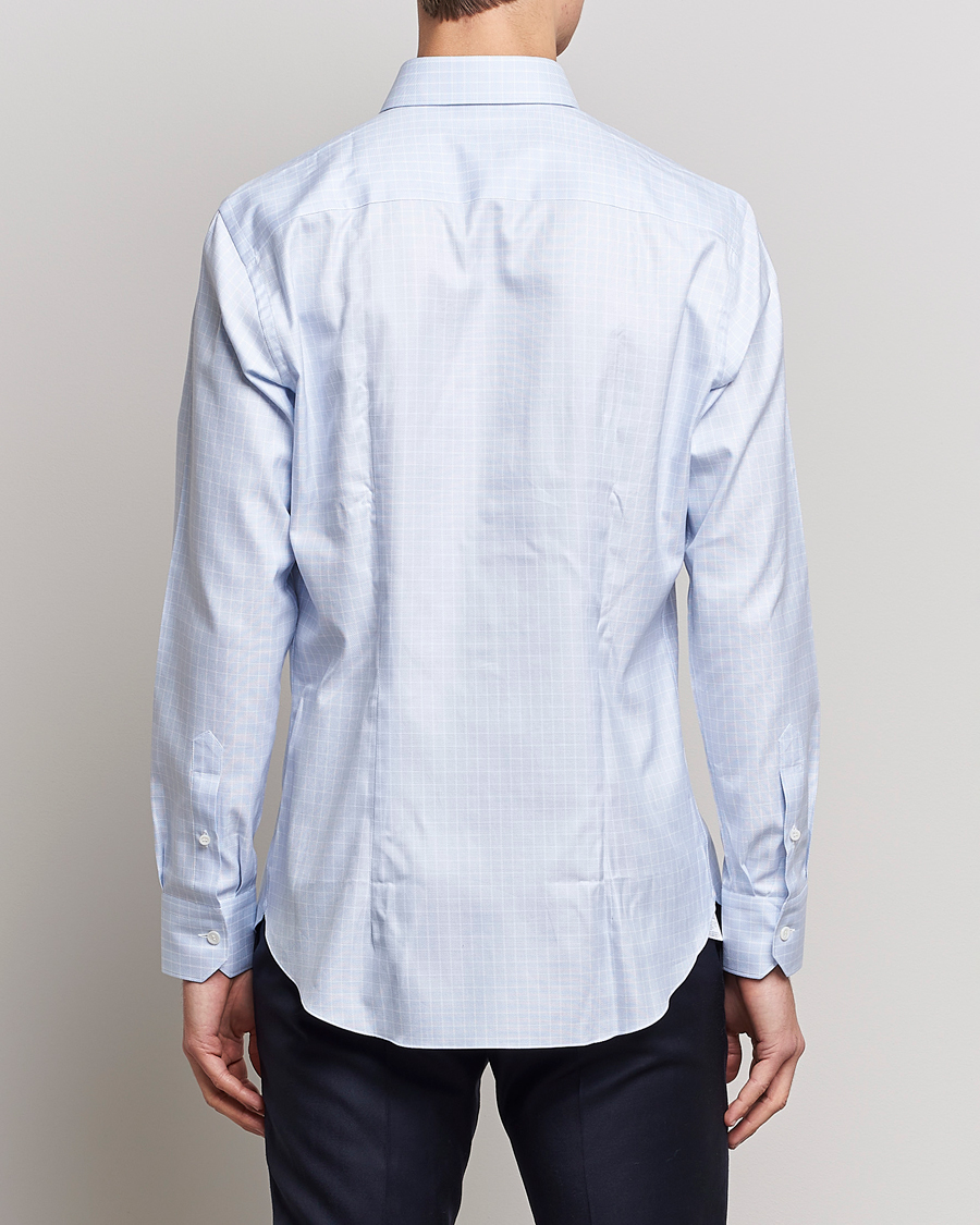 Mies | Kauluspaidat | Brioni | Slim Fit Dress Shirt Light Blue Check