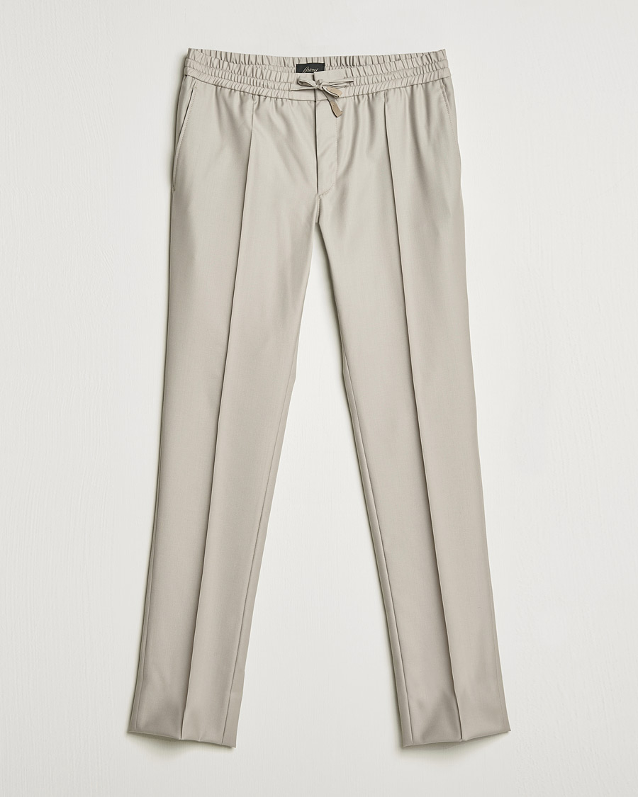 Mies | Housut | Brioni | Wool/Cashmere Drawstring Trousers Beige