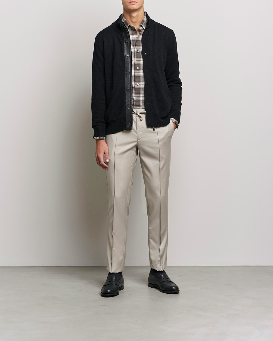 Mies | Housut | Brioni | Wool/Cashmere Drawstring Trousers Beige