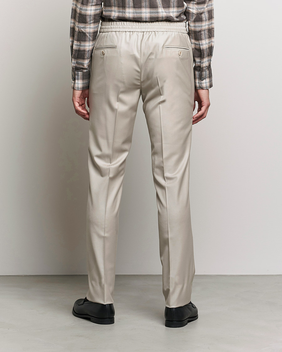 Mies | Housut | Brioni | Wool/Cashmere Drawstring Trousers Beige