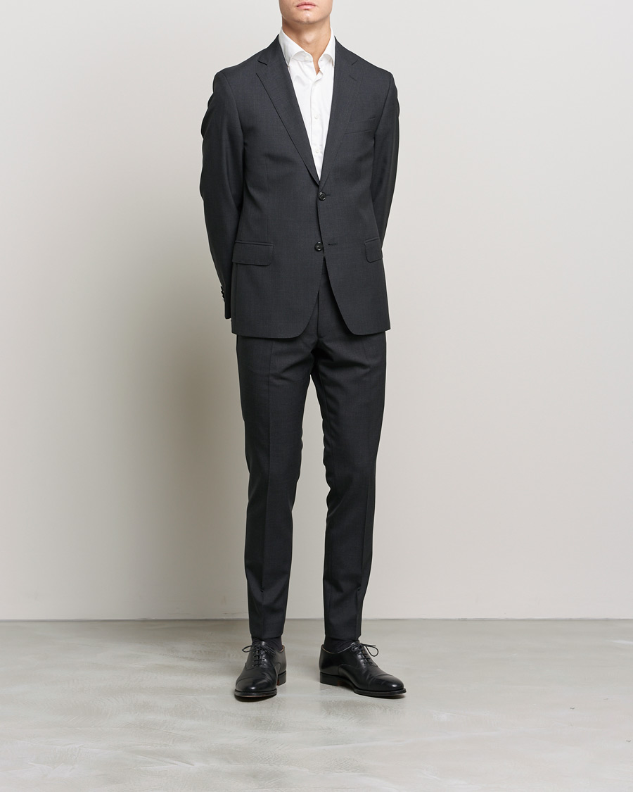 Mies | Housut | Oscar Jacobson | Denz Super 120's Wool Trousers Grey