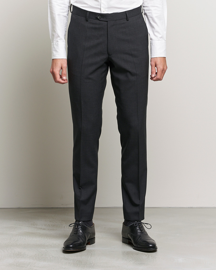 Mies |  | Oscar Jacobson | Denz Super 120's Wool Trousers Grey