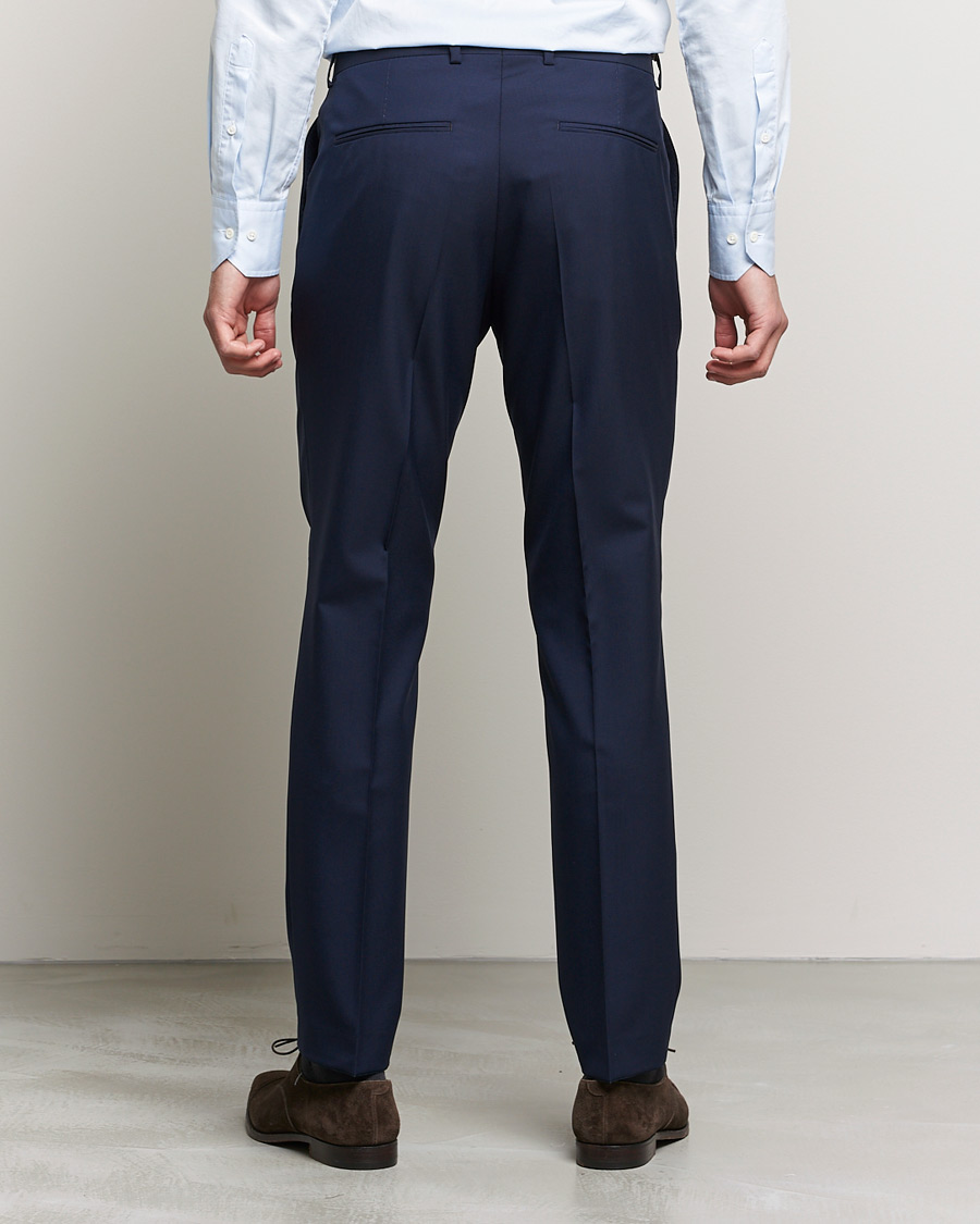 Mies | Housut | Oscar Jacobson | Denz Super 120's Wool Trousers Navy