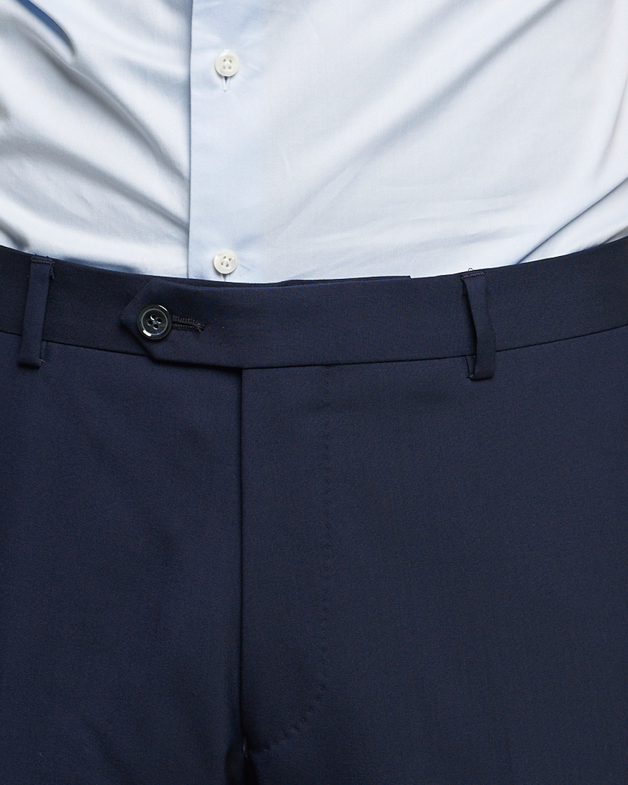 Mies | Housut | Oscar Jacobson | Denz Super 120's Wool Trousers Navy