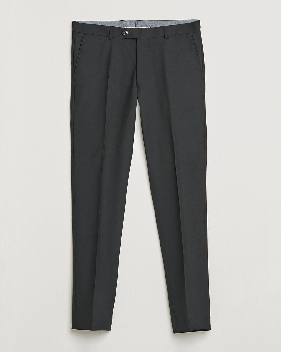 Mies | Housut | Oscar Jacobson | Denz Super 120's Wool Trousers Black