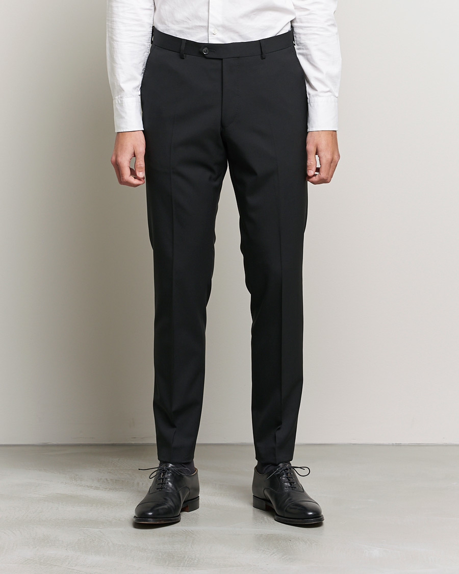Mies |  | Oscar Jacobson | Denz Super 120's Wool Trousers Black