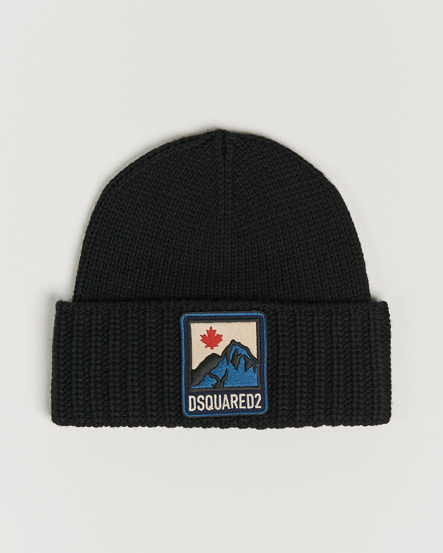 Mies | Dsquared2 Wool Patch Beanie Black | Dsquared2 | Wool Patch Beanie Black