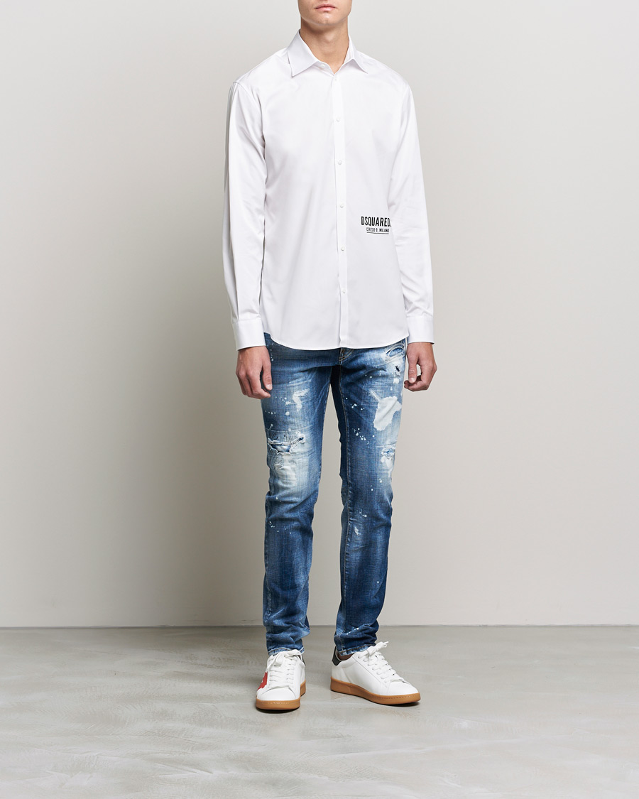 Mies | Kauluspaidat | Dsquared2 | Poplin Dress Shirt White