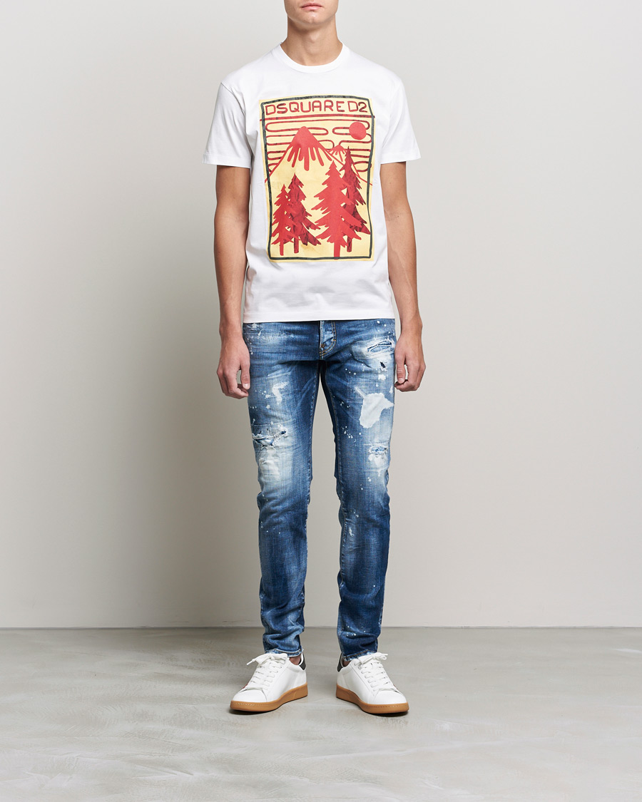 Mies | T-paidat | Dsquared2 | Mountain Cool Tee White