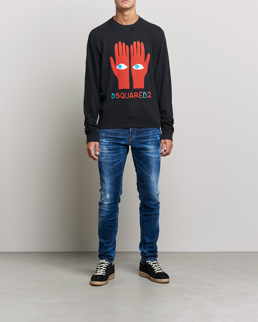 Mies | Puserot | Dsquared2 | Eyes On Hand Sweatshirt Black