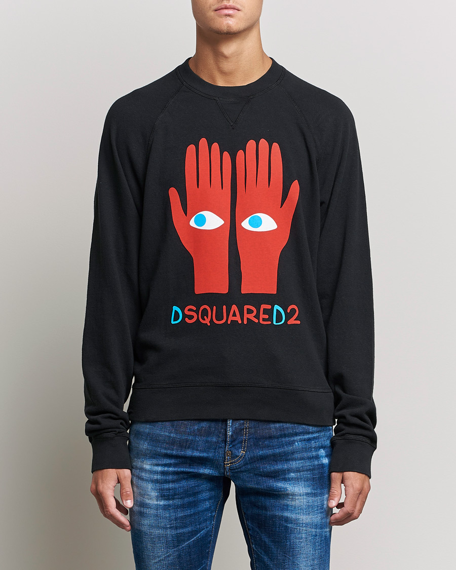Mies | Puserot | Dsquared2 | Eyes On Hand Sweatshirt Black