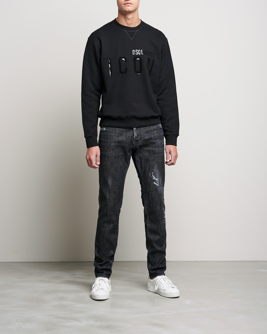 Mies | Puserot | Dsquared2 | Icon Tonal Logo Sweatshirt Black