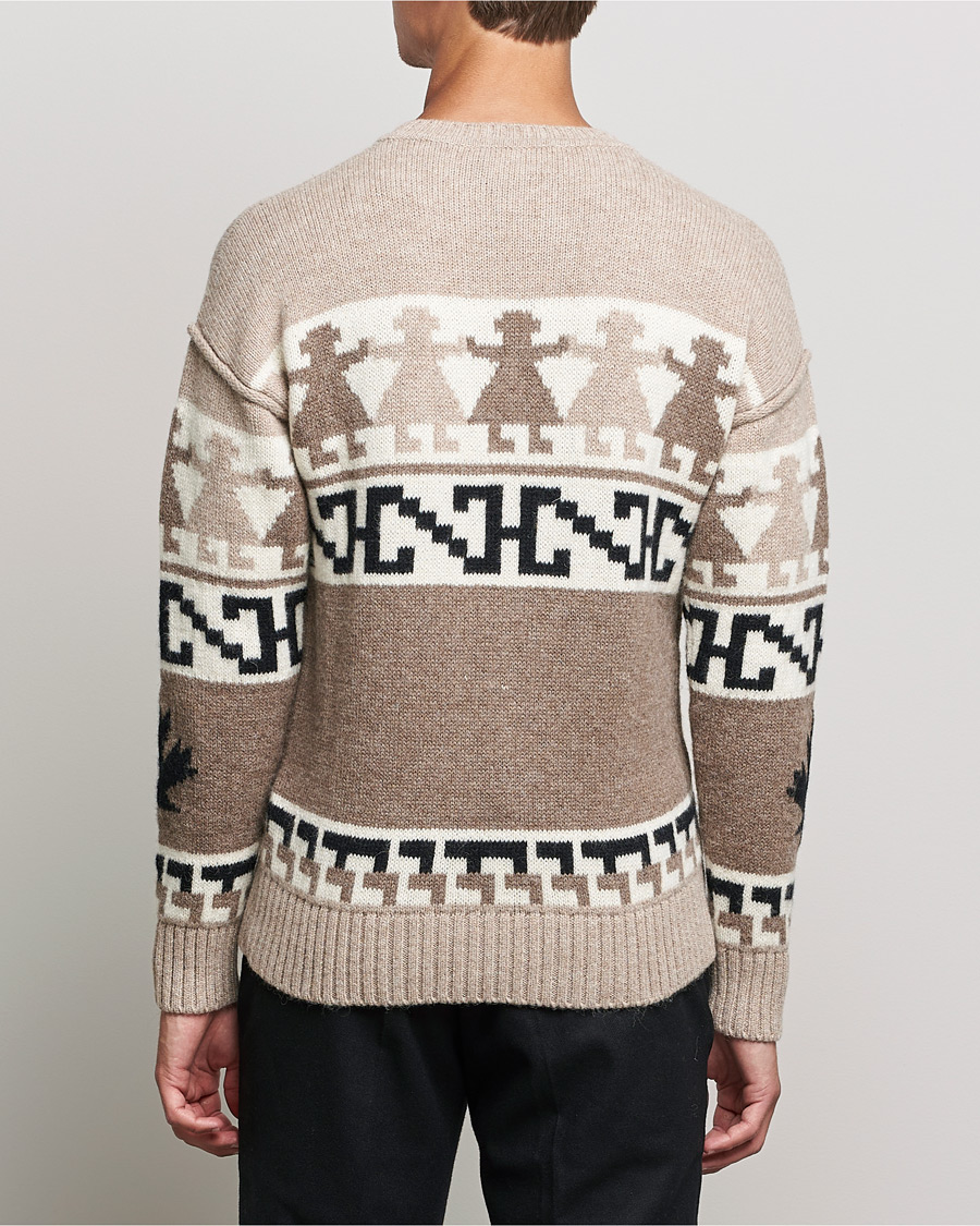 Mies | Puserot | Dsquared2 | Llamas Heavy knitted Sweater Beige