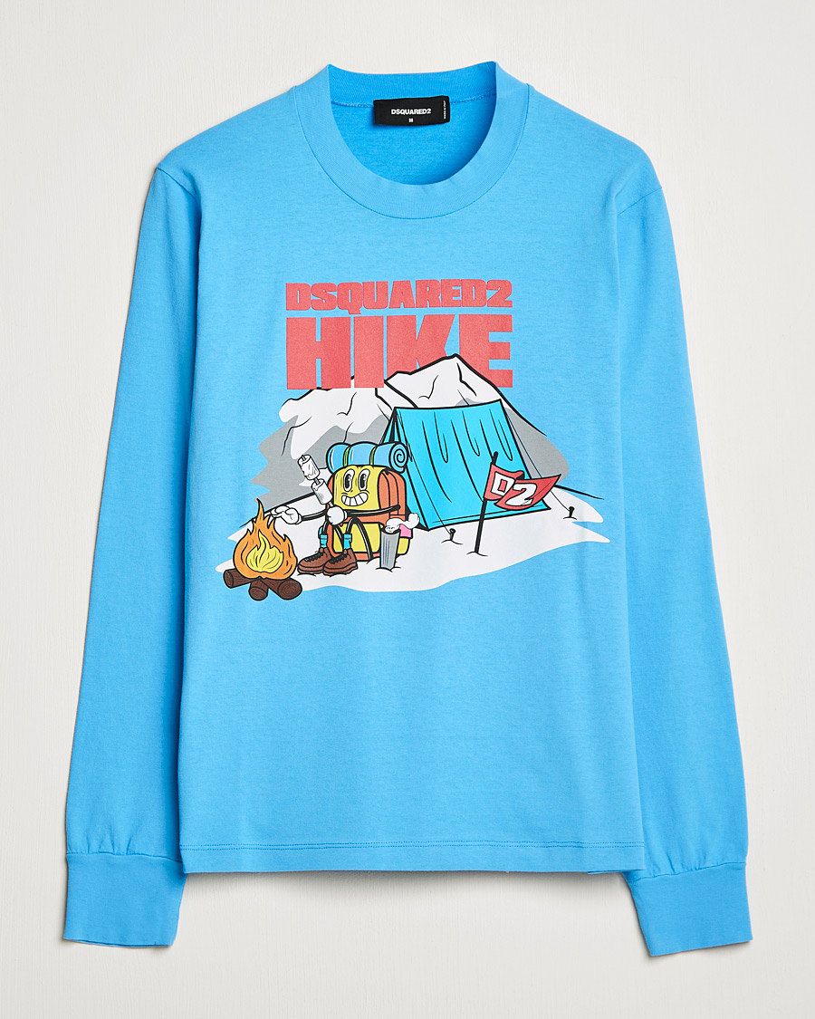 Mies | T-paidat | Dsquared2 | Base Camp Long Sleeve Tee Light Blue