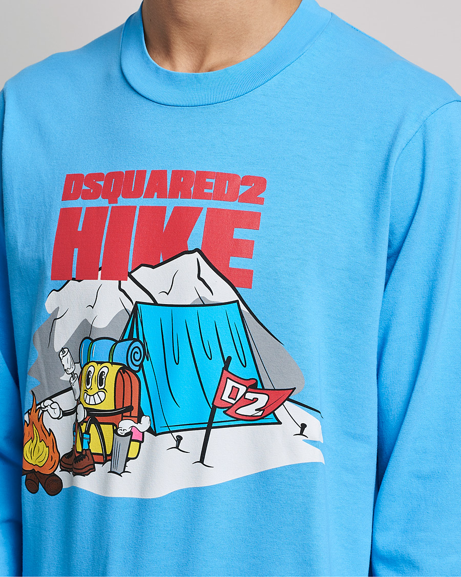 Mies | T-paidat | Dsquared2 | Base Camp Long Sleeve Tee Light Blue