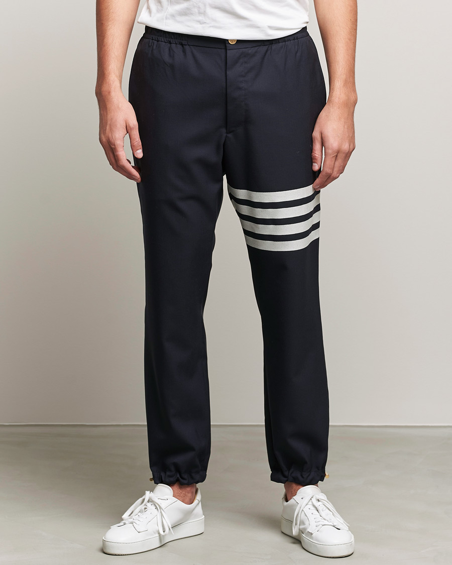 Mies | Housut | Thom Browne | 4 Bar Wool Track Trousers Navy