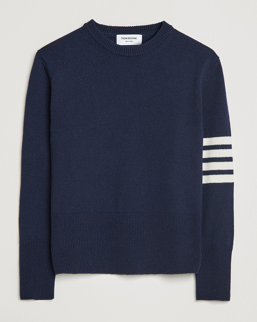 Mies | Puserot | Thom Browne | 4 Bar Shetland Pullover Navy