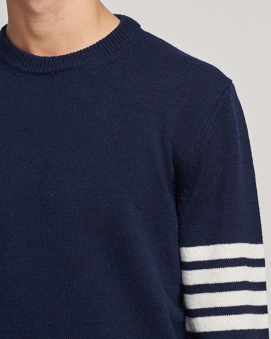 Mies | Puserot | Thom Browne | 4 Bar Shetland Pullover Navy