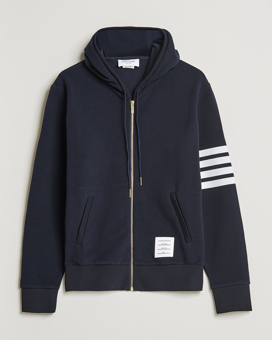 Mies | Puserot | Thom Browne | Ottoman Rib Zip Hoodie Navy