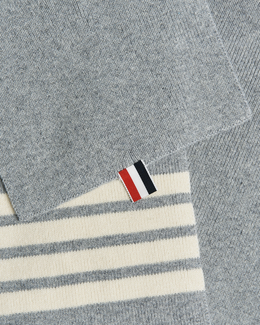 Mies | Thom Browne Full Needle Rib Cashmere Scarf Light Grey | Thom Browne | Full Needle Rib Cashmere Scarf Light Grey
