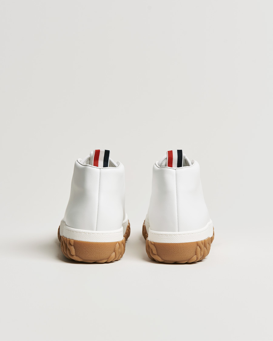 Mies | Thom Browne Mid Top Court Sneaker White Calf | Thom Browne | Mid Top Court Sneaker White Calf