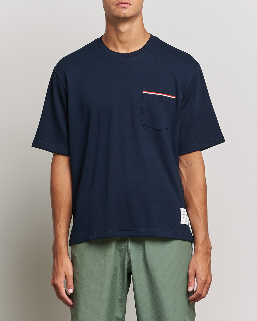 Mies | T-paidat | Thom Browne | Oversize Pocket Stripe T-Shirt Navy