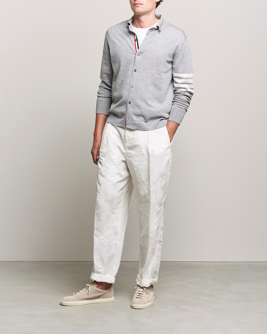 Mies | Kauluspaidat | Thom Browne | Merino Wool Button Down Shirt Light Grey