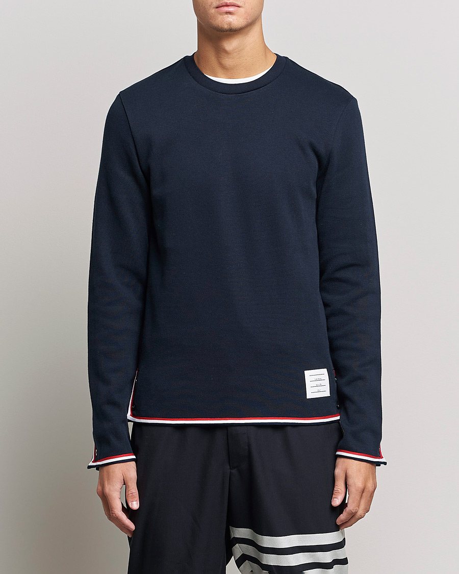 Mies |  | Thom Browne | Long Sleeve Interlock T-Shirt Navy