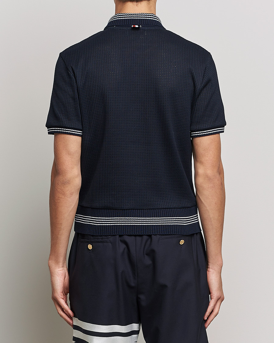 Mies | Pikeet | Thom Browne | Rib Cuff Polo Navy