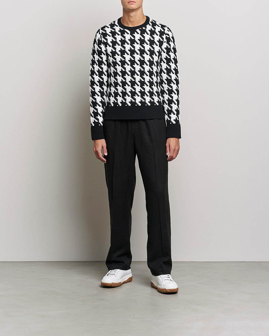 Mies | Puserot | Thom Browne | Houndstooth Jacquard Sweater Black/White