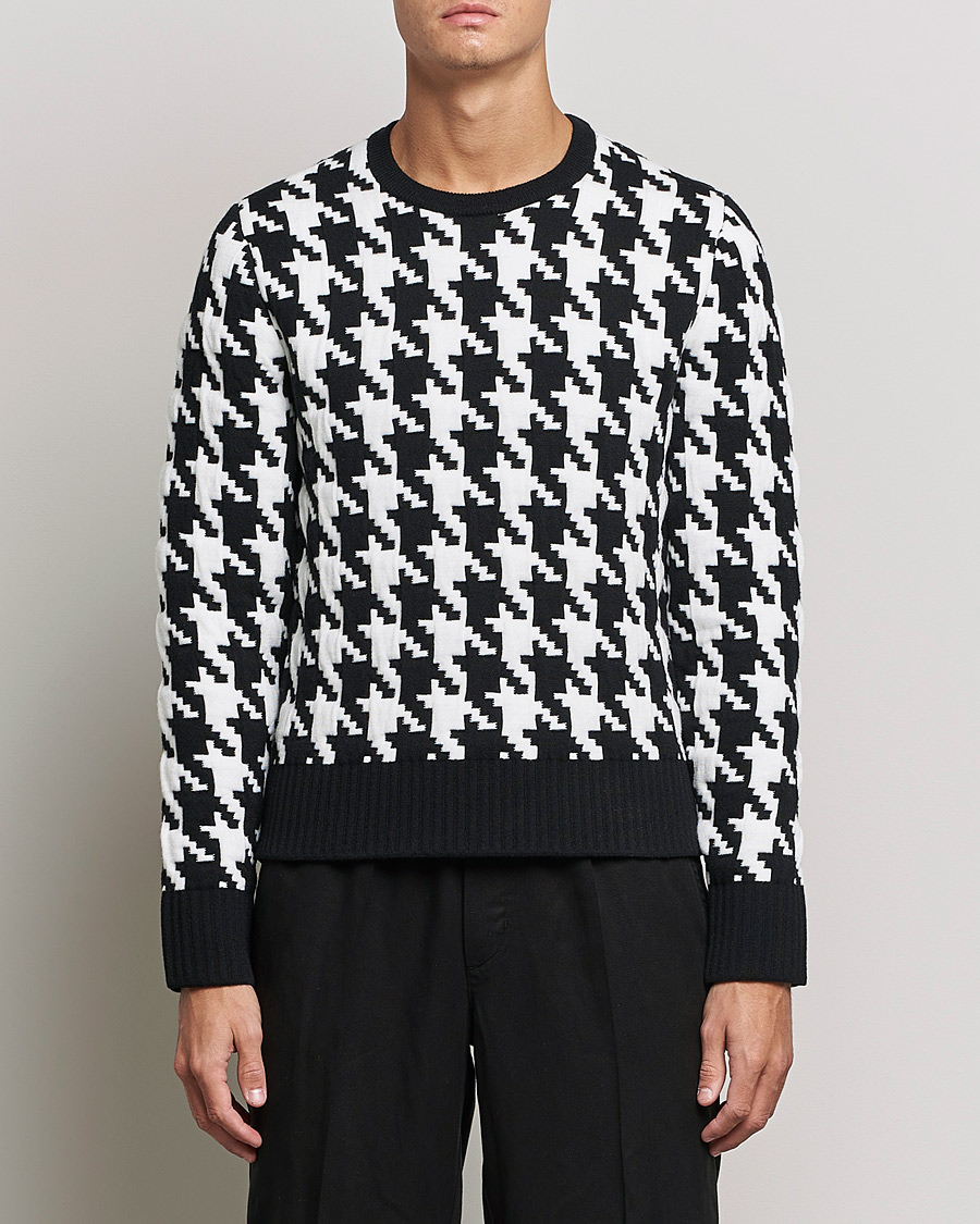 Mies |  | Thom Browne | Houndstooth Jacquard Sweater Black/White