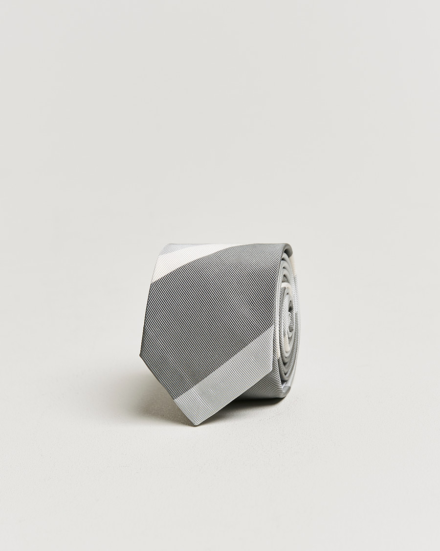 Mies | Thom Browne Wide Rep Stripe Tie Medium Grey | Thom Browne | Wide Rep Stripe Tie Medium Grey