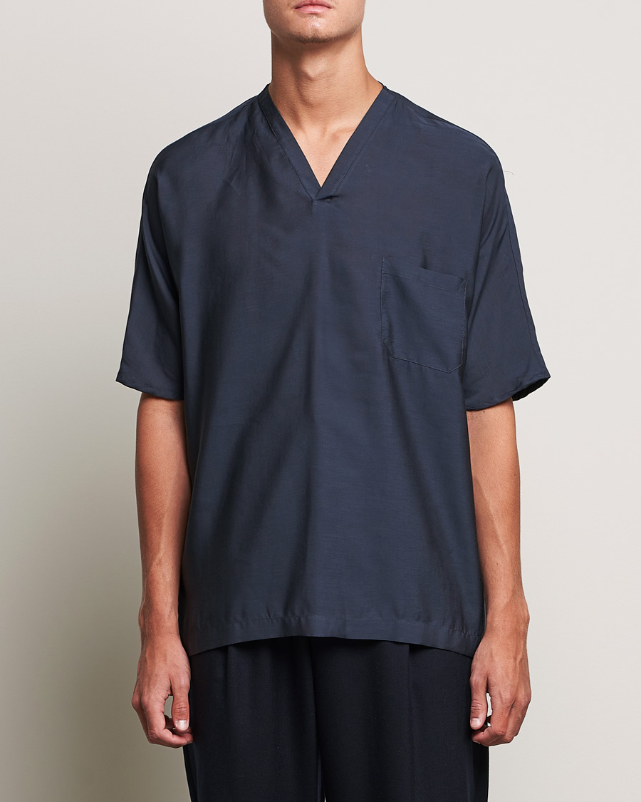 Mies | Giorgio Armani | Giorgio Armani | Silk Blend T-Shirt Navy