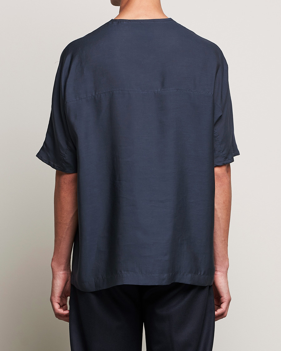 Mies | T-paidat | Giorgio Armani | Silk Blend T-Shirt Navy