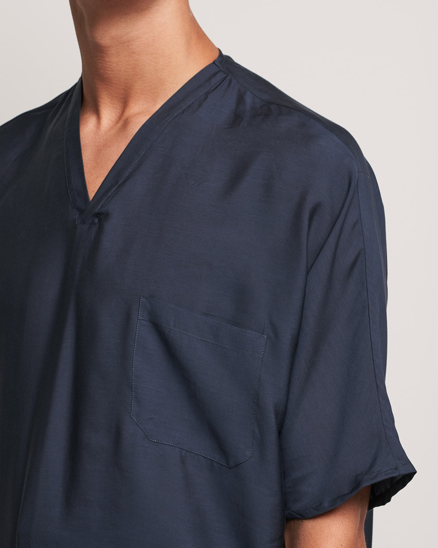 Mies | T-paidat | Giorgio Armani | Silk Blend T-Shirt Navy