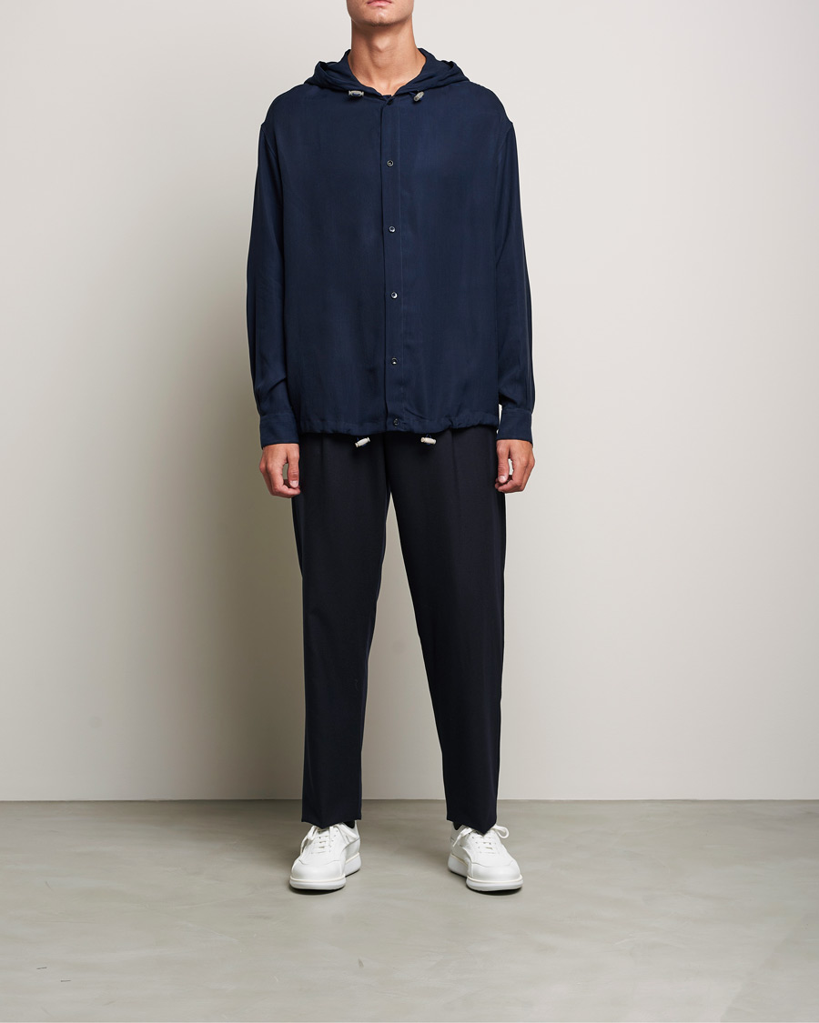 Mies | Takit | Giorgio Armani | Hooded Lightweight Jacket Night Sky