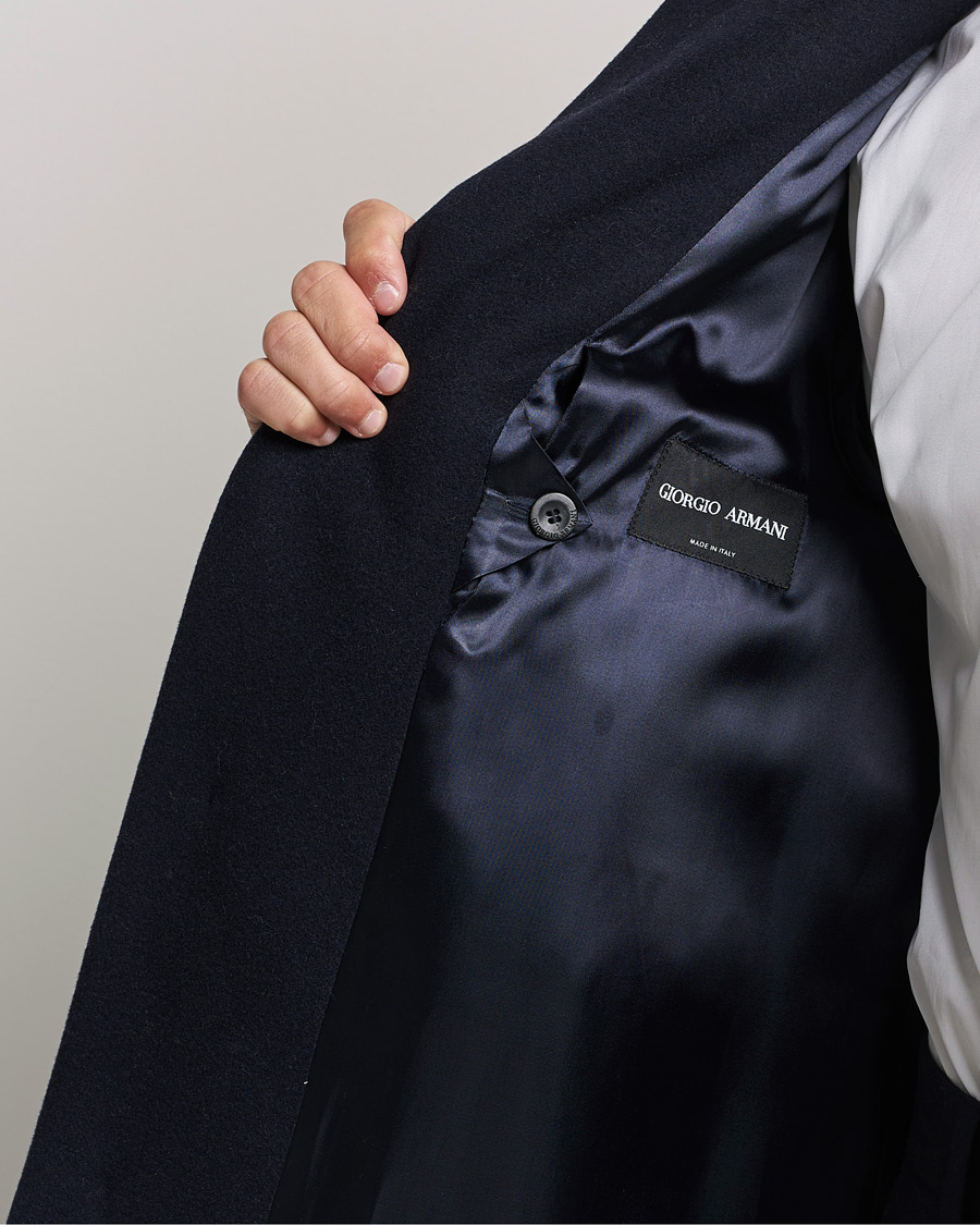 Mies | Takit | Giorgio Armani | Cashmere Blend Coat Navy