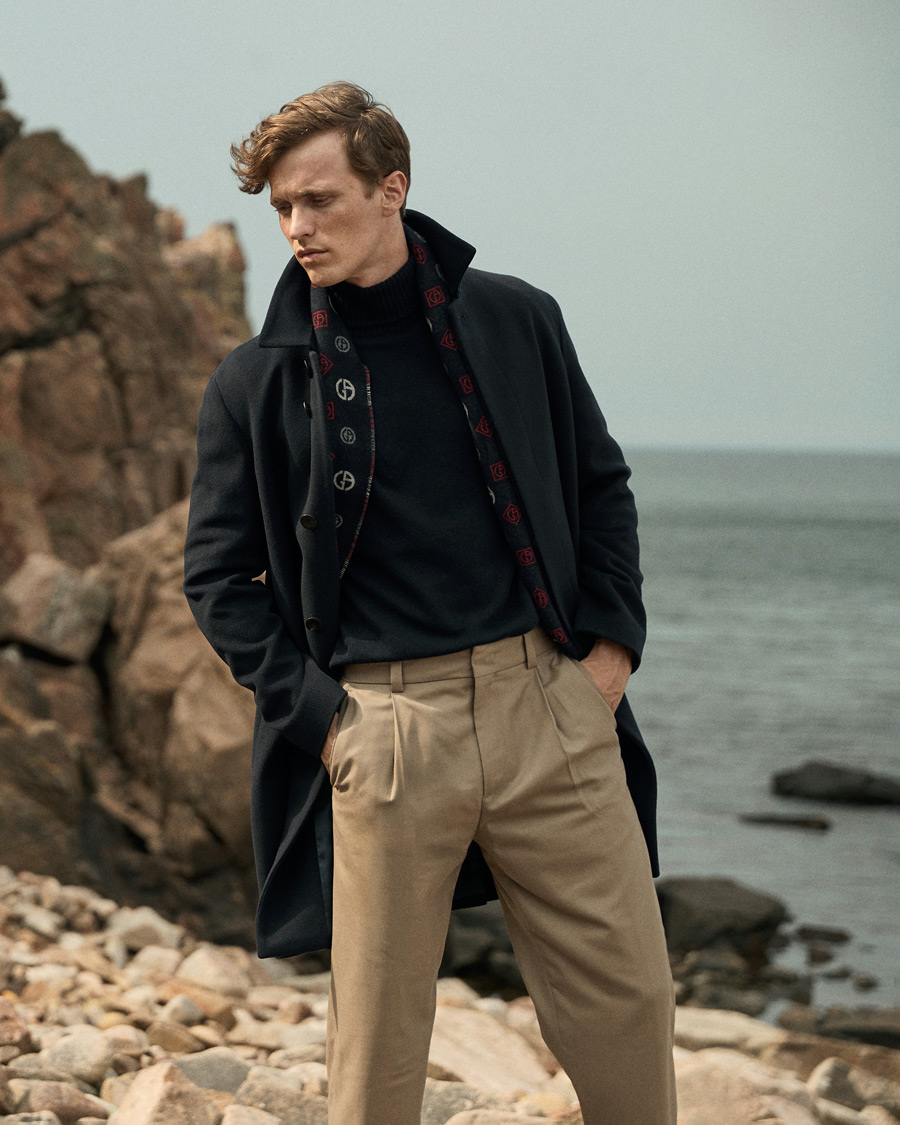 Mies | Takit | Giorgio Armani | Cashmere Blend Coat Navy