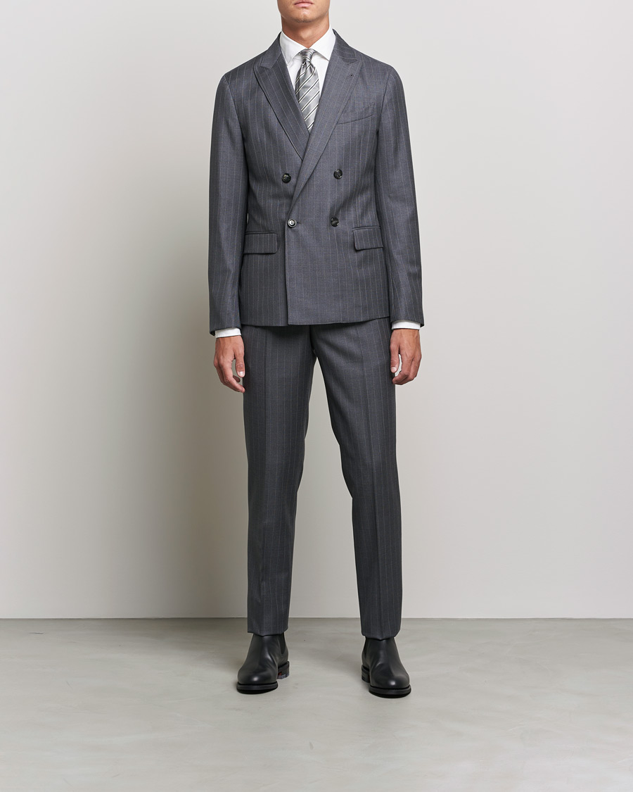 Mies | Puvut | Giorgio Armani | Pinstripe Double Breasted Suit Grey