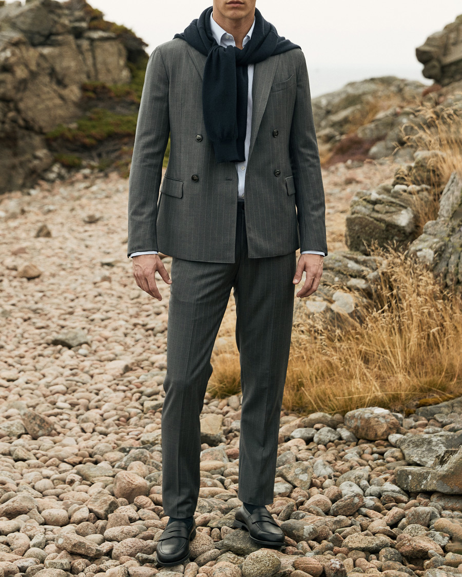 Mies | Puvut | Giorgio Armani | Pinstripe Double Breasted Suit Grey